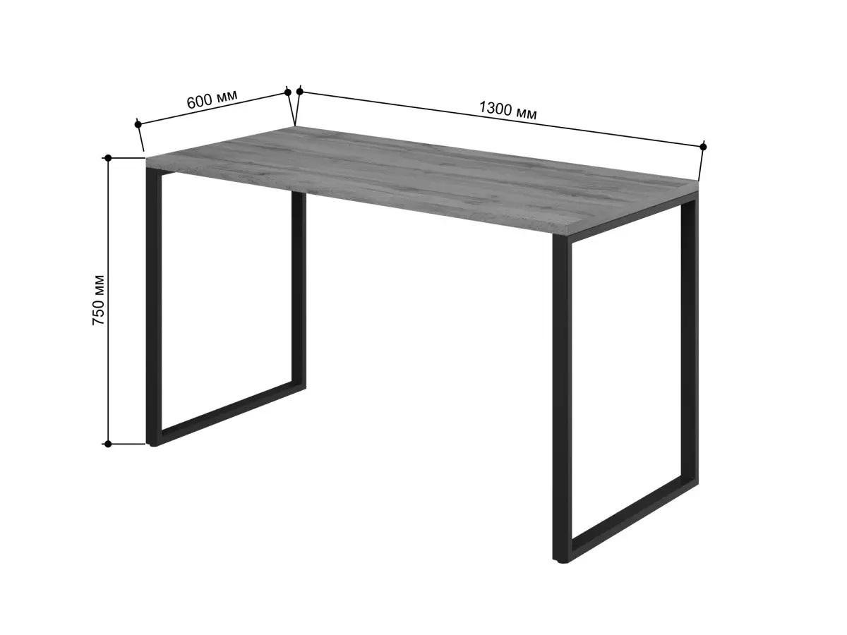 Стіл письмовий 130х60х75 см з металу та ЛДСП Чорний/Північне дерево темне (ULT-3945546) - фото 2