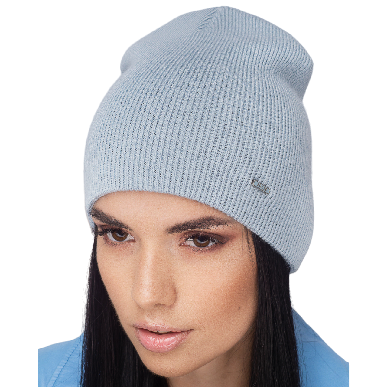 Шапка жіноча напіввовняна Leks Греммі one size Небесний - фото 1