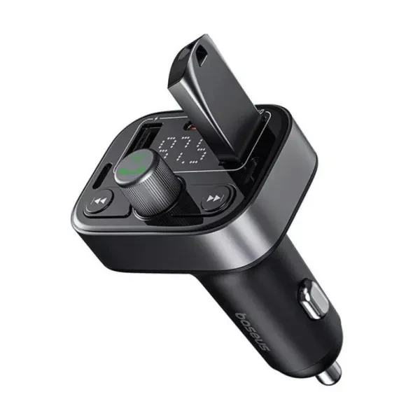 FM-трансмітер BASEUS S-09 Pro T-Typed FM Launcher MP3 Car Charger 2USB+/Type-C 3,4A Чорний (2424501522) - фото 3