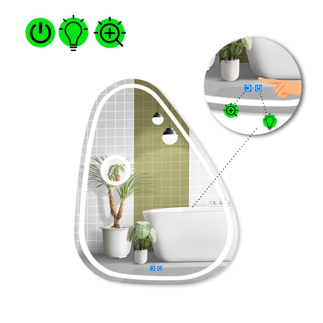 Зеркало с LED подсветкой Doccia 1 с двумя сенсорами 60x50 см Зеркало с LED подсветкой Doccia 1 с двумя сенсорами 60x50 см
