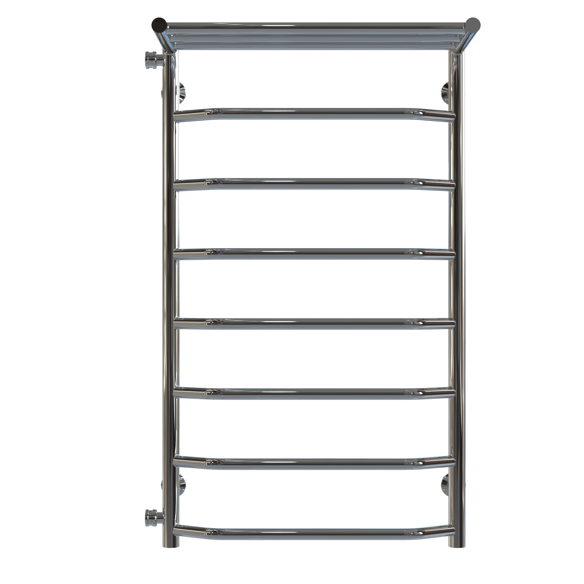 Полотенцесушитель водяной с полкой Deffi Трапеция П8 боковое левое подключение нержавеющая сталь 500х900 мм Хром (C.TP.90.50.8.C.B)