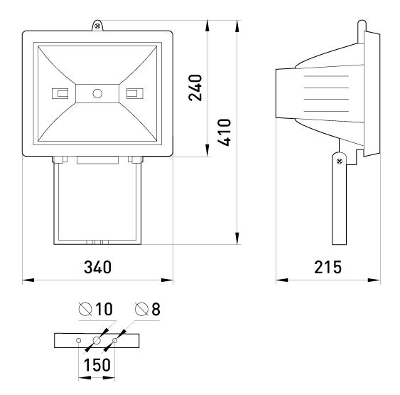 Прожектор галогенный E.NEXT e.halogen.1500.black 1500W 220V R7s IP54 340x215x240 мм Черный (l003008) - фото 2 Прожектор галогенный E.NEXT e.halogen.1500.black 1500W 220V R7s IP54 340x215x240 мм Черный (l003008) - фото 2
