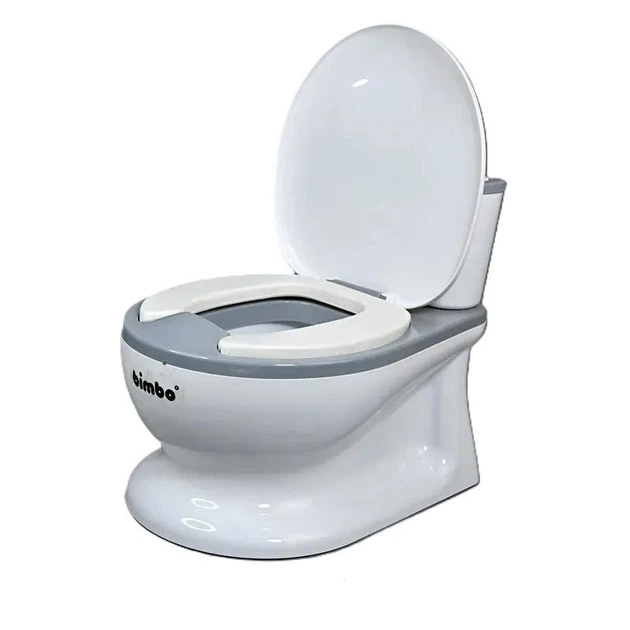 Горшок с крышкой детский Bimbo 2219-50 из пластика со звуковыми эффектами 28,5х22,5х39,5 см Белый/Серый (150-7-189995)
