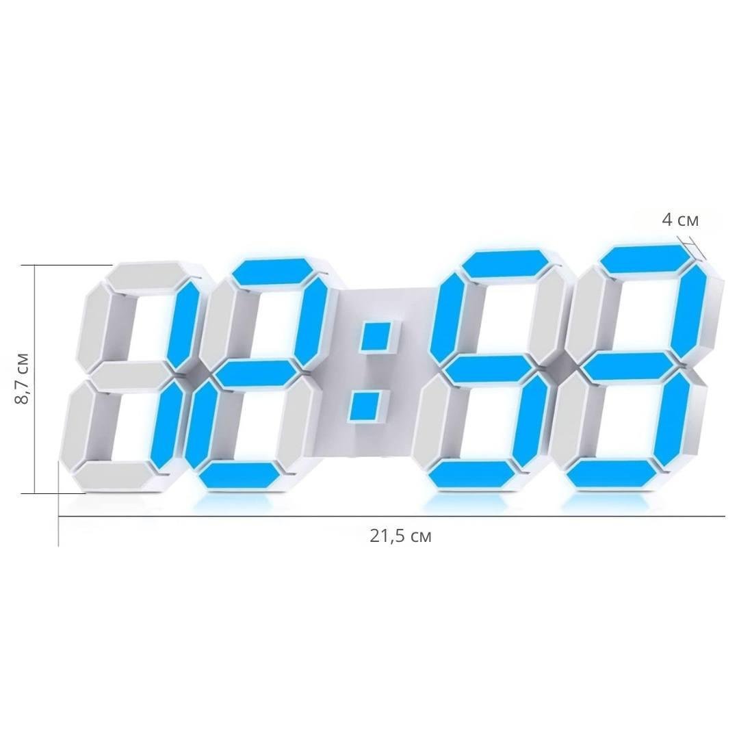 Годинник настільний електронний 3D Bodasan з будильником термометром синє підсвічування Білий (HG3D) - фото 5 Годинник настільний електронний 3D Bodasan з будильником термометром синє підсвічування Білий (HG3D) - фото 5