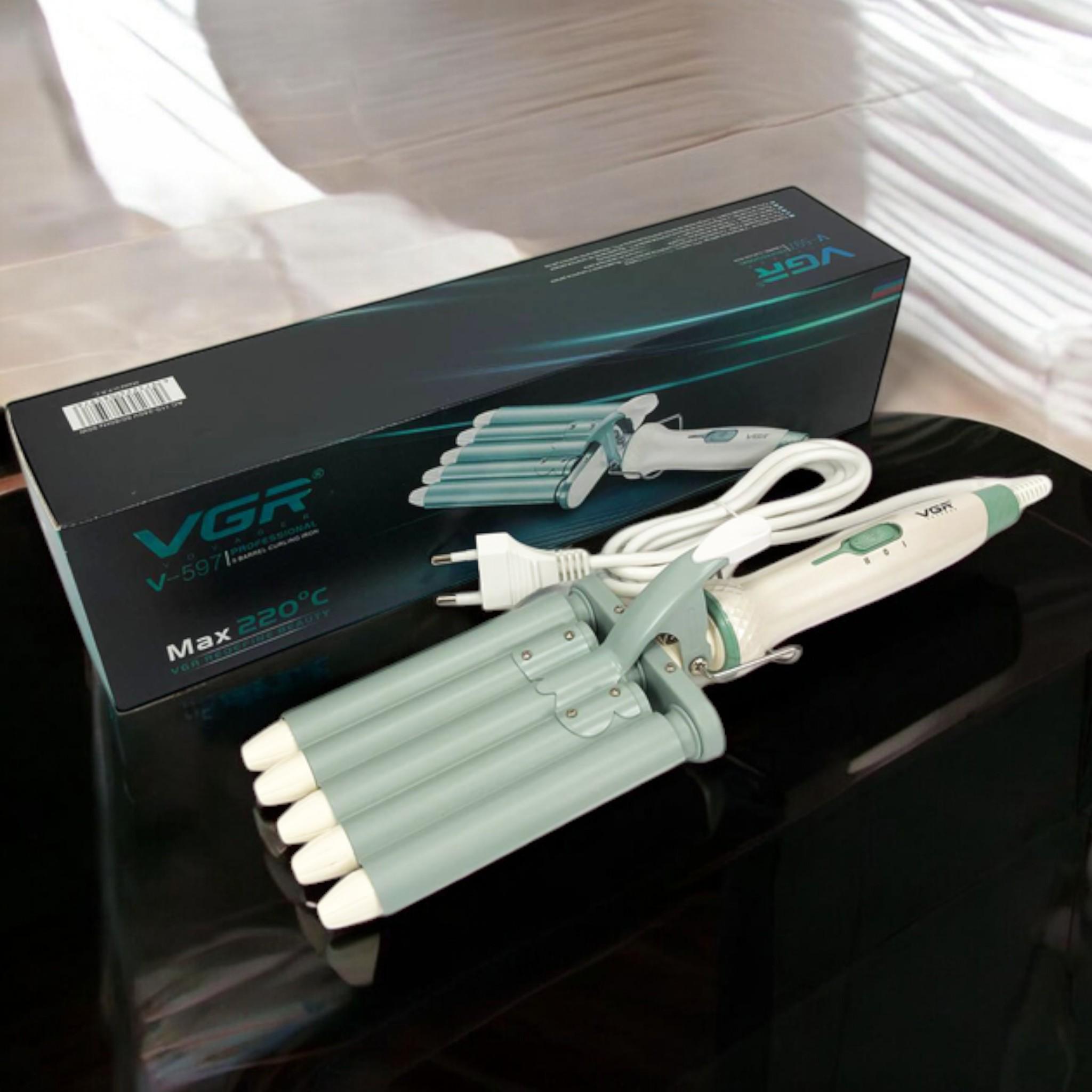 Плойка для волосся VGR V-597 5-хвильова з керамічним покриттям Blue (P_V597Blue) - фото 7 Плойка для волосся VGR V-597 5-хвильова з керамічним покриттям Blue (P_V597Blue) - фото 7