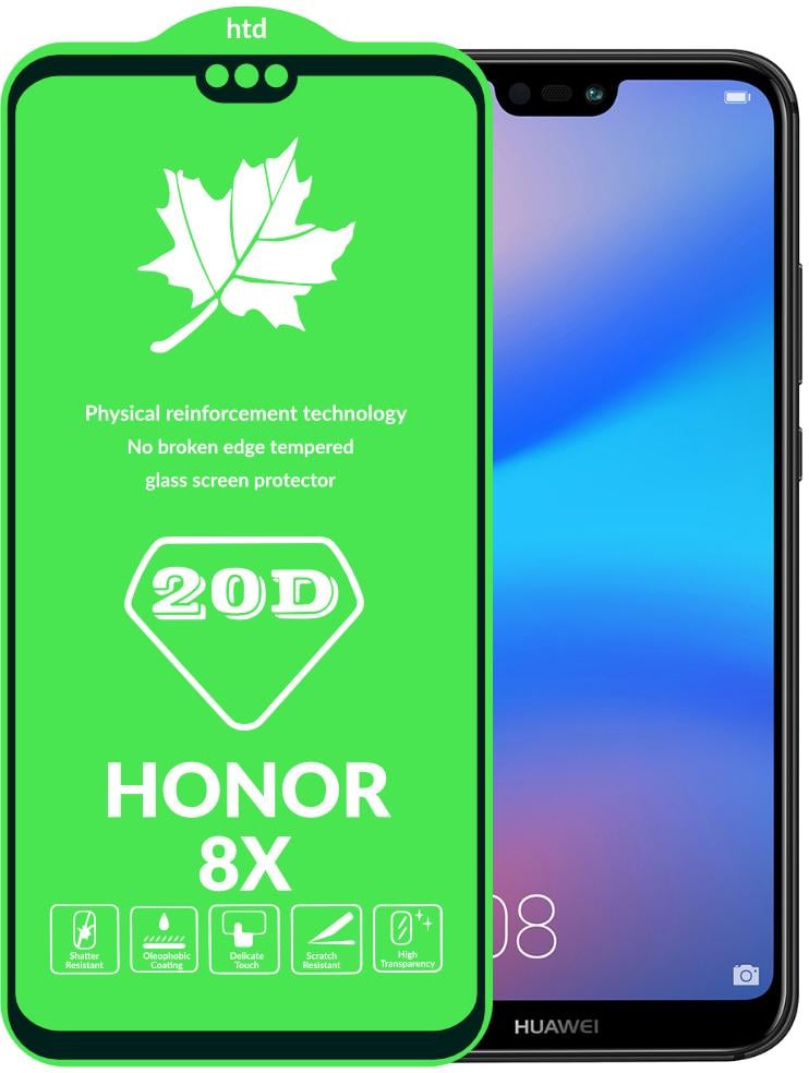 Защитное стекло 20D Glass Honor 8X большой радиус (15792)