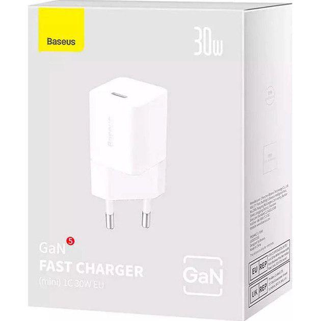 Зарядное устройство BASEUS GaN5 Fast Charger Mini 1C 30W White (CCGN070502) - фото 5