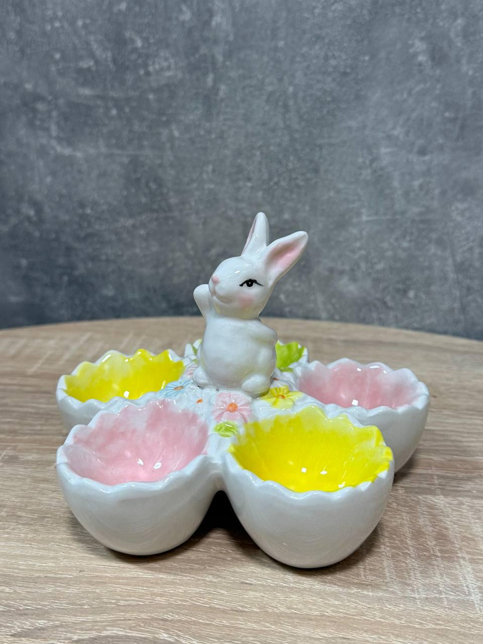 Блюдо великоднє для яєць Stenson Easter керамічне 14х10 см (R40712)