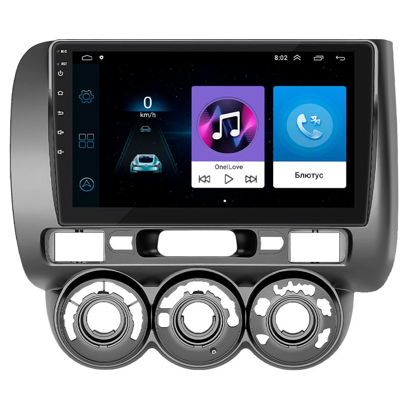 Штатная магнитола Lesko для Honda Jazz I Manual AC 2001-2005 экран 9" 1/16Gb Wi-Fi GPS Base Хонда Джаз