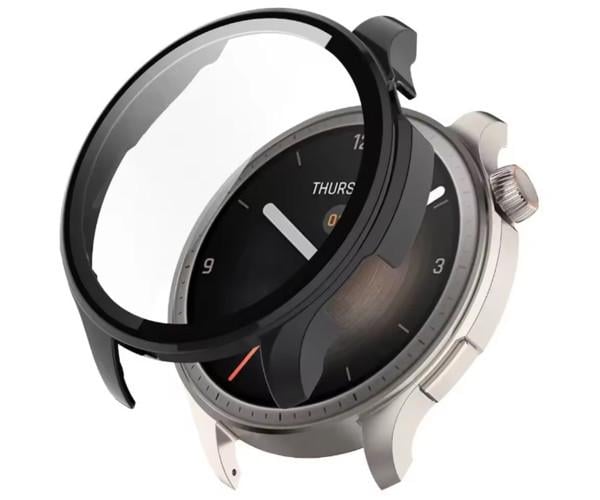 Чохол із захисним склом Protective Cover with Glass для OnePlus Watch 3/OPPO Watch X2 Чорний