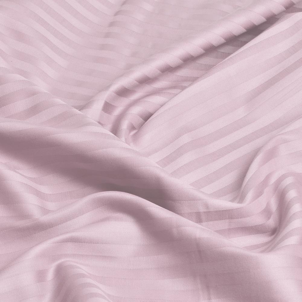 Комплект постільної білизни євро сатин в смужку Пудровий (26021) - фото 7 Комплект постільної білизни євро сатин в смужку Пудровий (26021) - фото 7