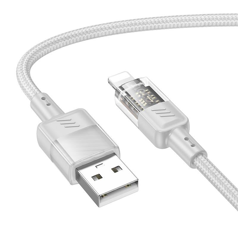 Кабель Hoco U129 USB to Lightning 2,4 A 1,2 м Grey (595983)
