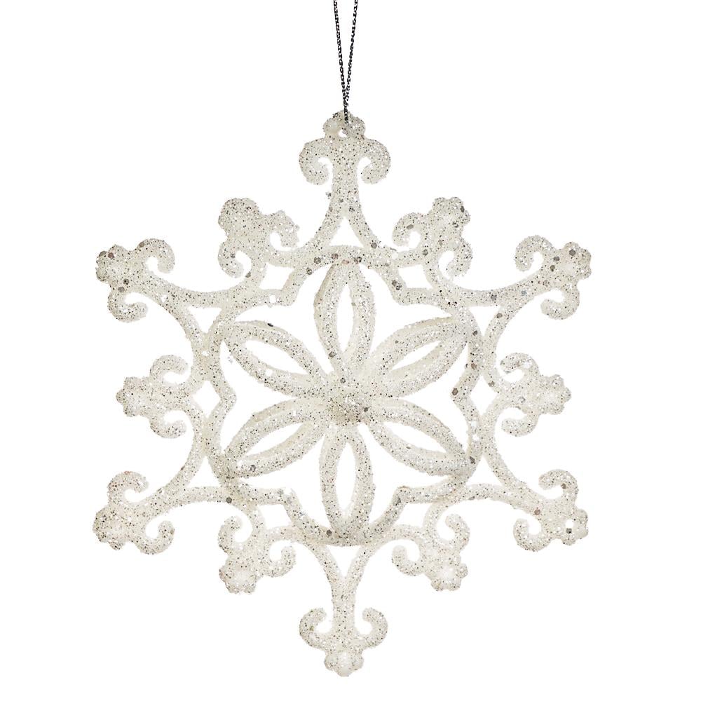 Елочная игрушка Снежинка праздничная Белый (012NZ)