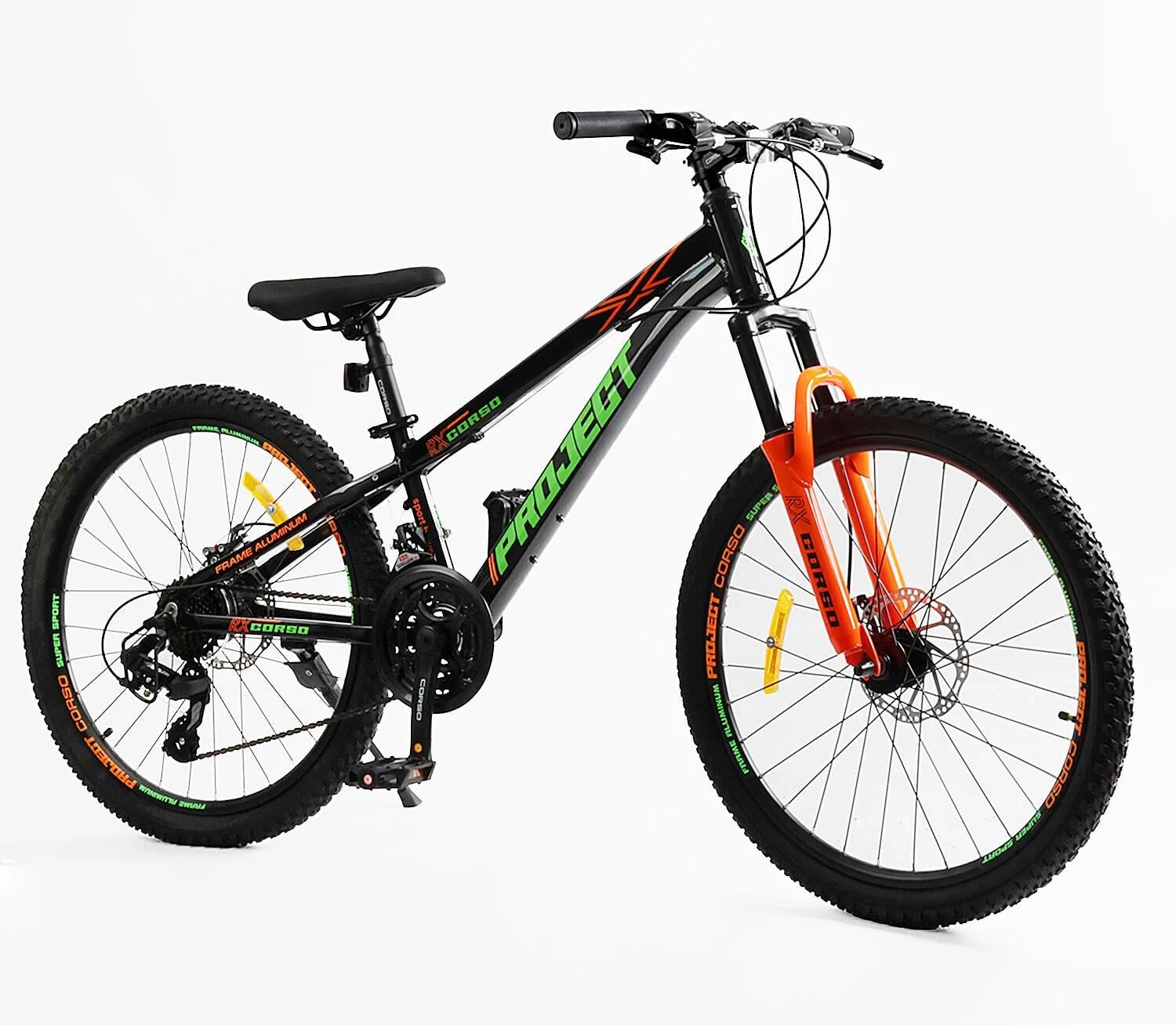 Велосипед Corso PROJECT 24 AL алюминий 11" Saiguan Черно-оранжевый (32143300)