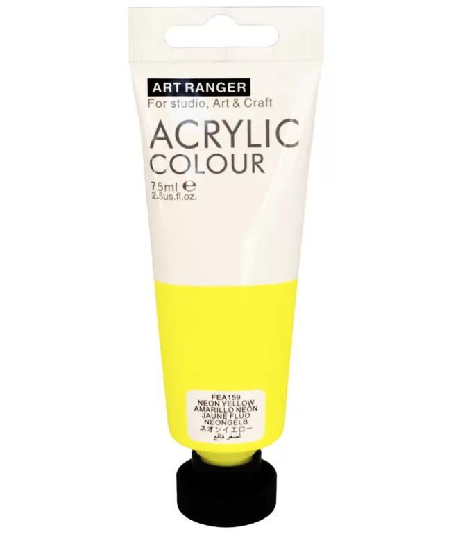 Краска акриловая ART RANGER 75 мл Neon Yellow
