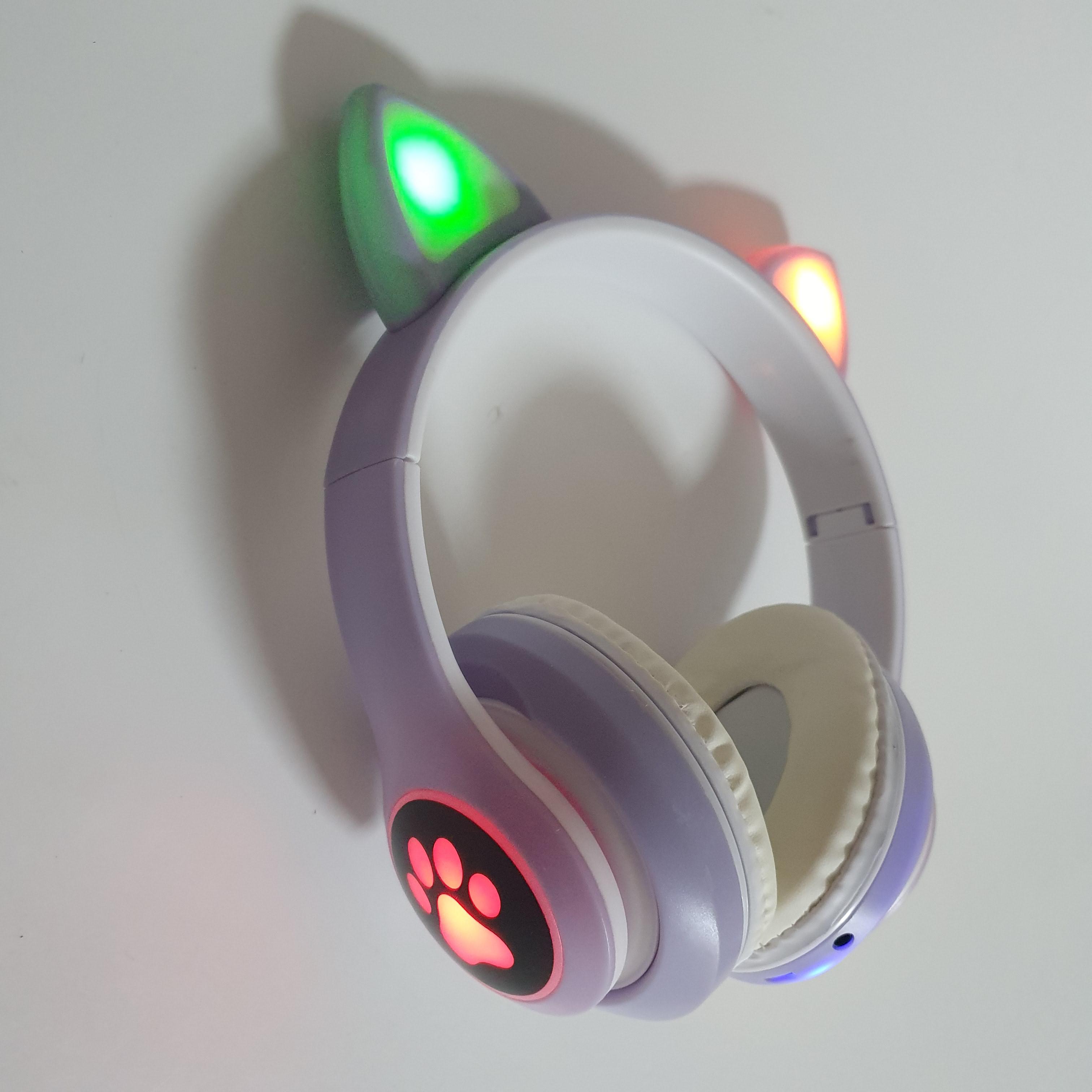 Наушники CAT STN-28 Bluetooth с кошачьими ушками Сиреневый - фото 7