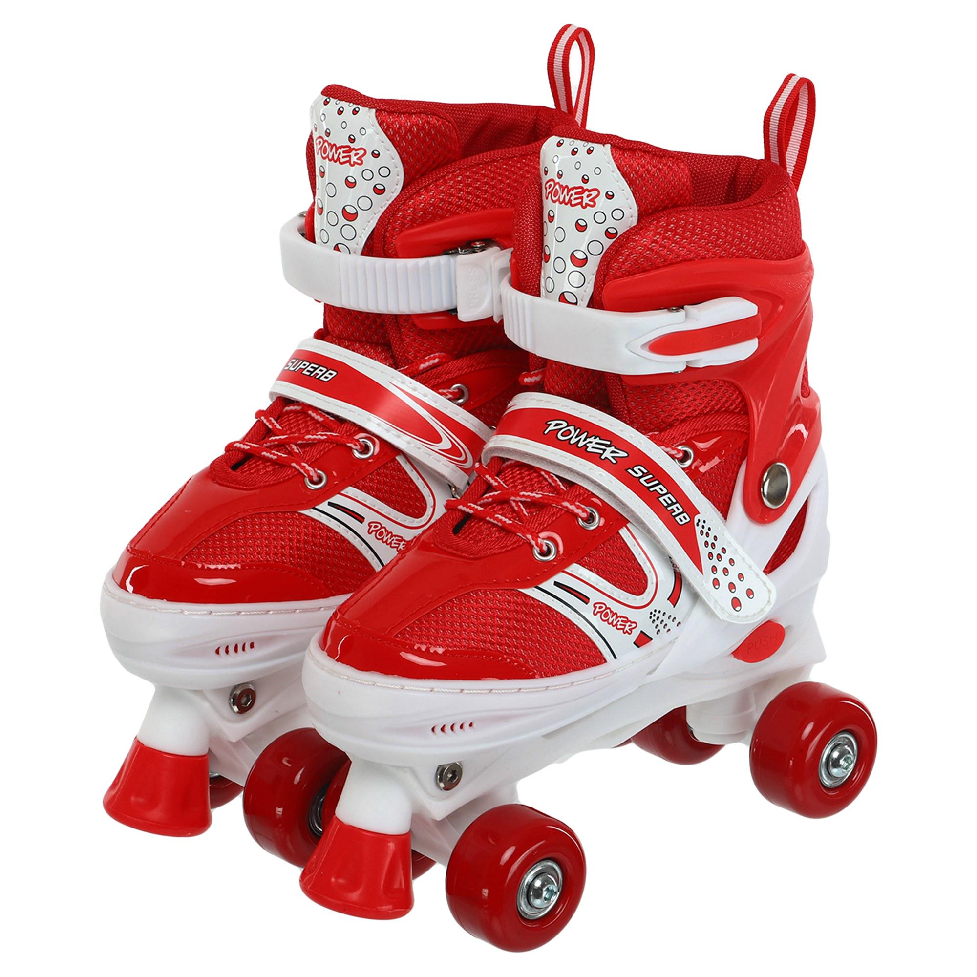 Ролики квады раздвижные Banwei SK-9454 р. 39-42 Бело-красный (SK-9454_Белый-красный_L_(39-4) - фото 5