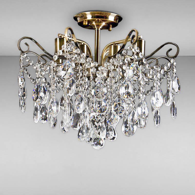 Люстра кришталева стельова Light House SH-17018/8 AB 510х510х440 E27 Бронзовий (16083)