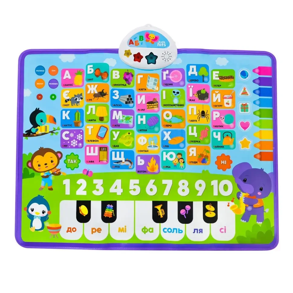 Інтерактивний плакат Kids Hits Перші знання 60х45 см українською (KH07/001)