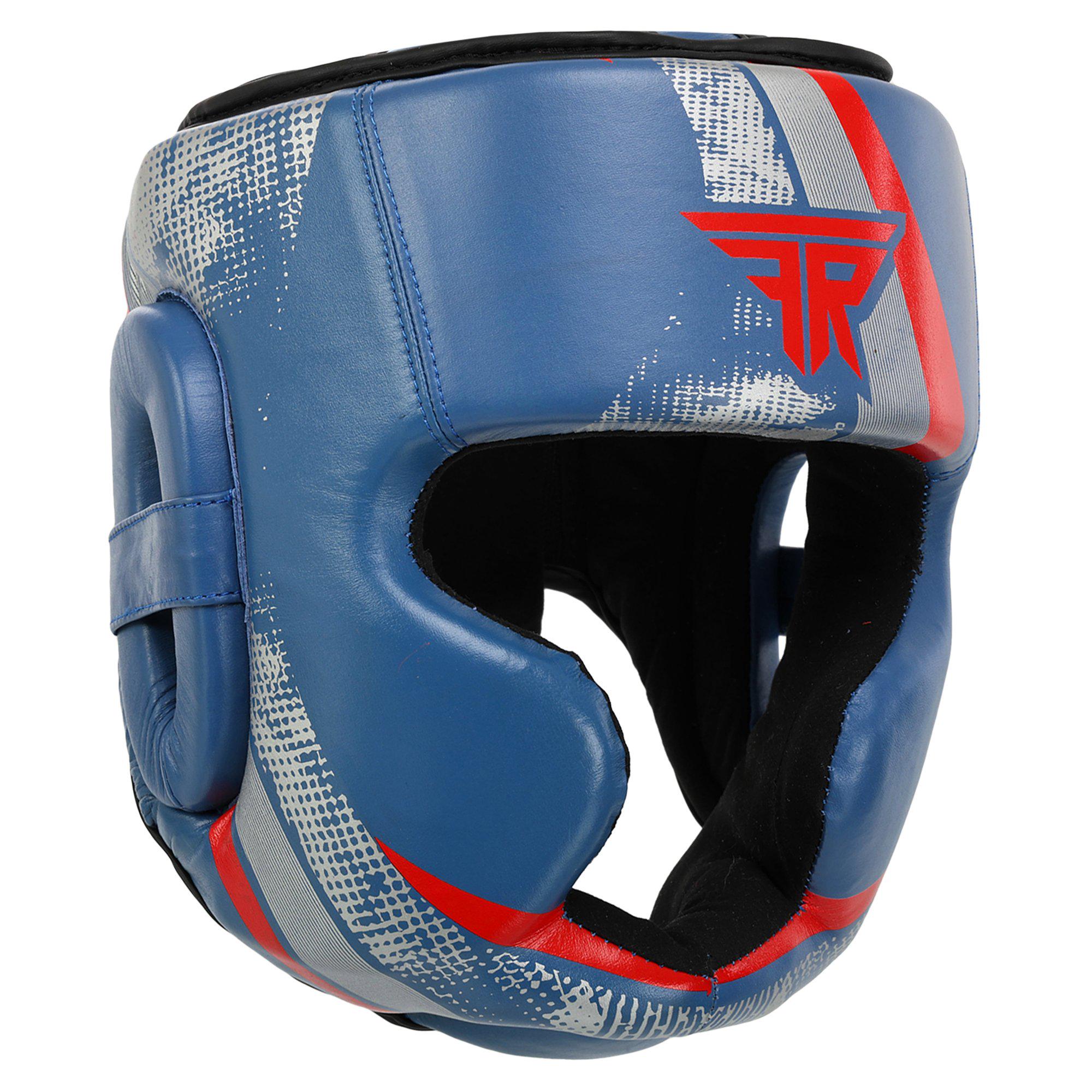 Шлем боксерский кожаный FISTRAGE VL-7810 с полной защитой XL Синий (31773446)