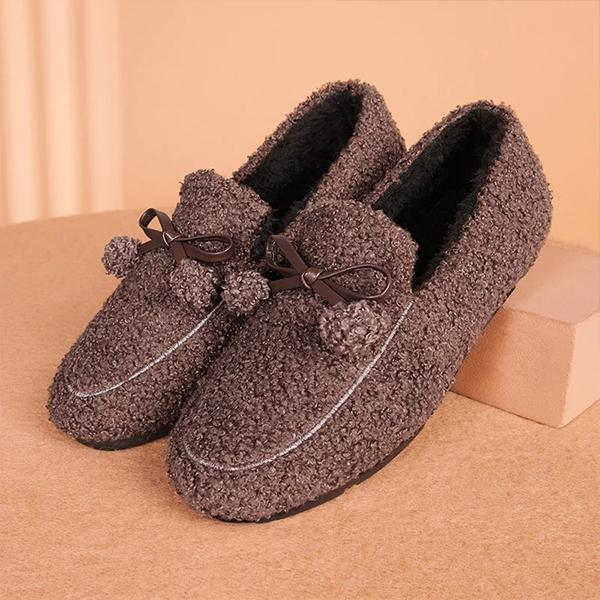 Домашние тапочки с помпонами M00320-1 р. 37 Коричневый - фото 3