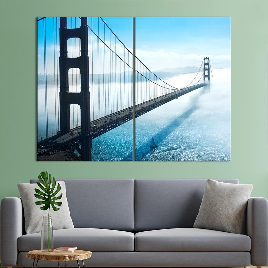Настенний декор Мост Золотые Ворота в тумане 111x81 см (A757-2)