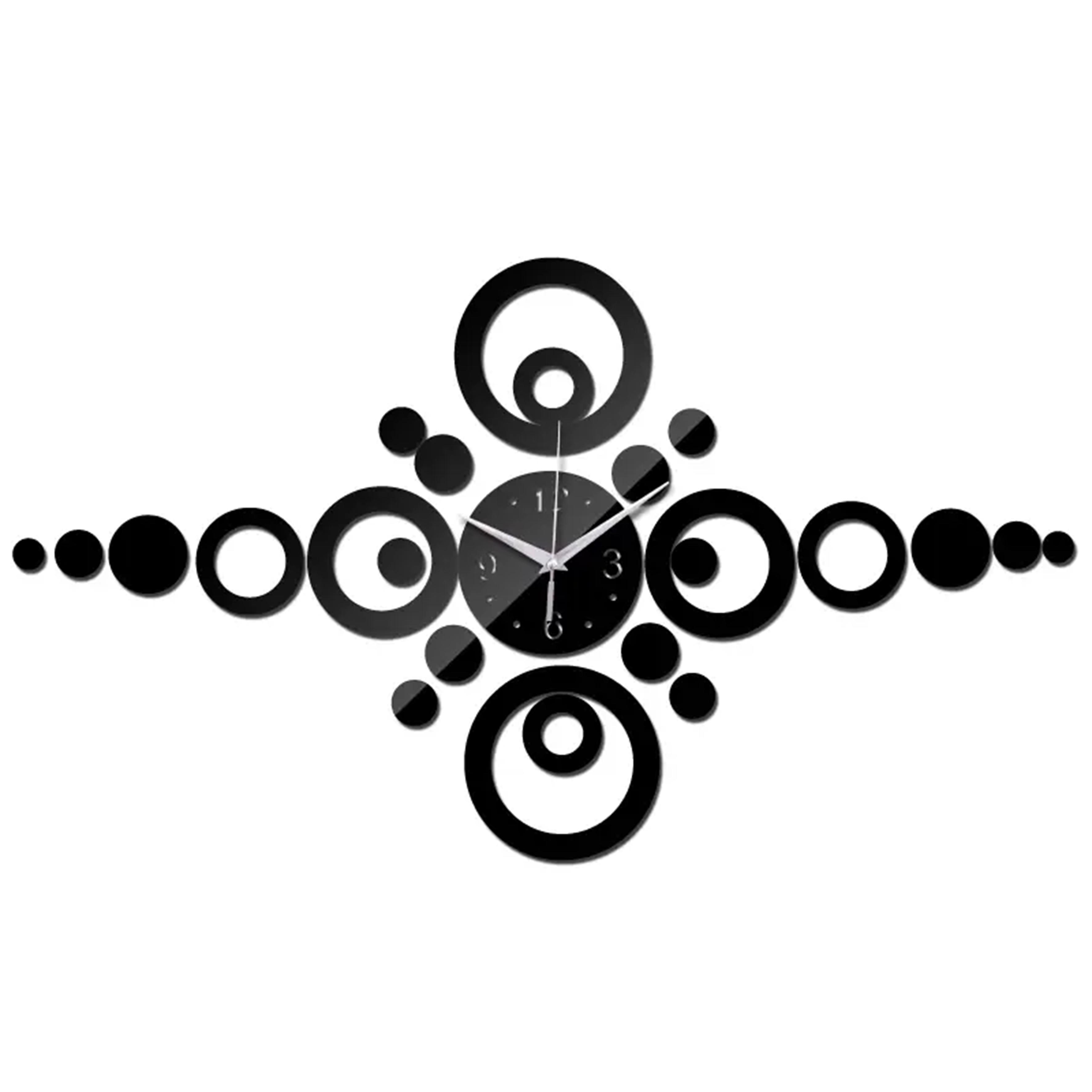 Настенные 3D часы с зеркальным эффектом Circles 85х50 см (1012230)