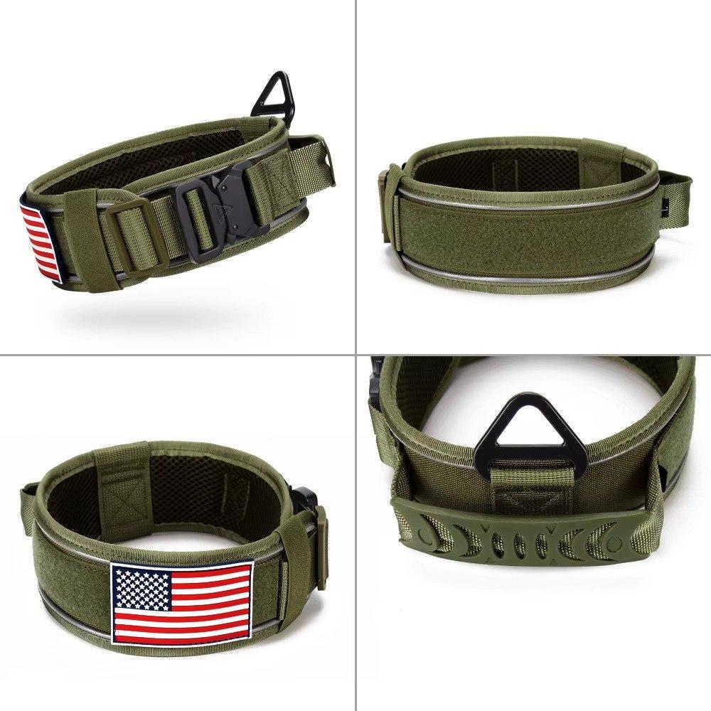 Ошейник для собак Harness Tactical широкий нейлоновый с металлической пряжкой-фастекс L Оливковый - фото 3 Ошейник для собак Harness Tactical широкий нейлоновый с металлической пряжкой-фастекс L Оливковый - фото 3