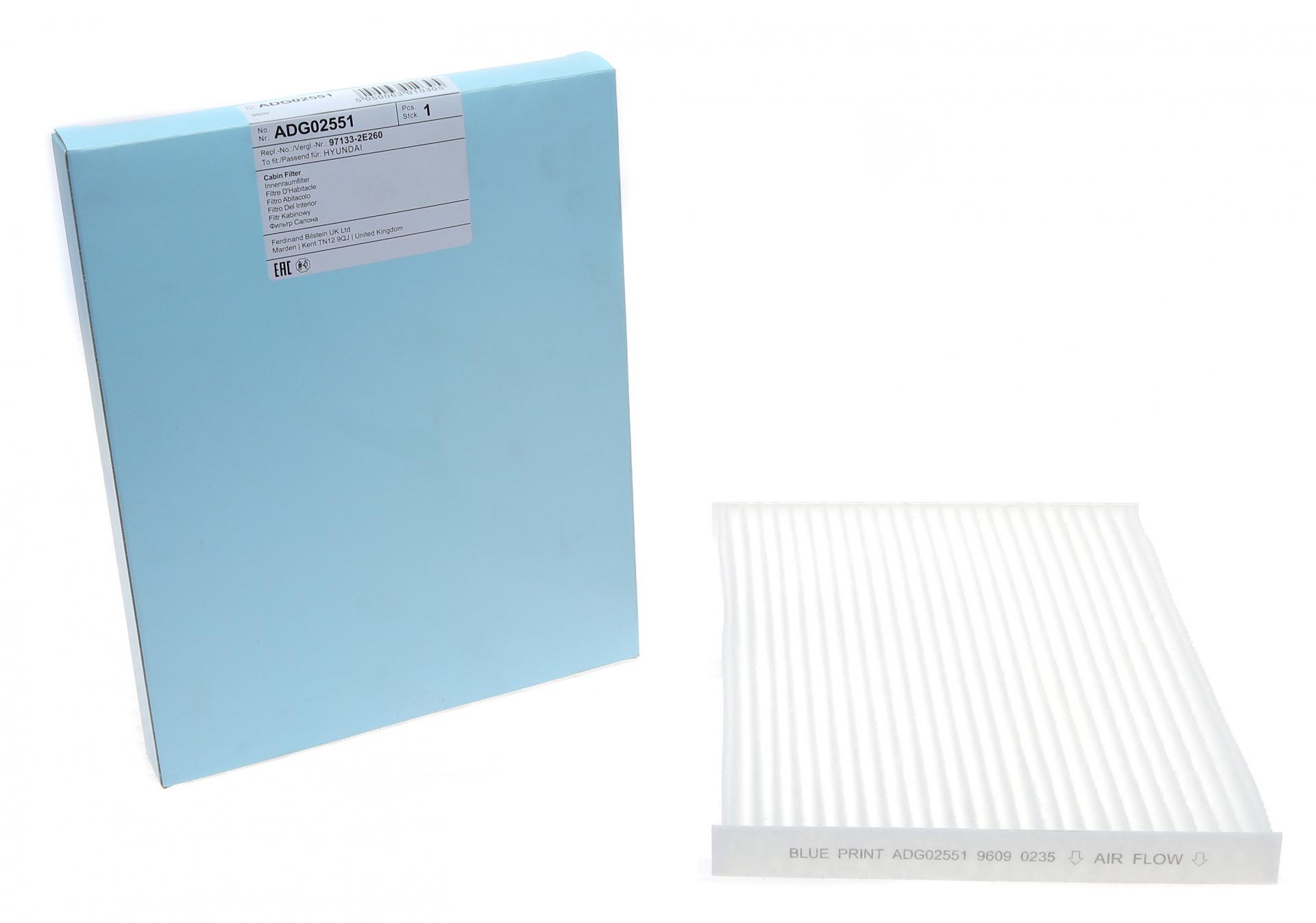 Фільтр салону BLUE PRINT для Hyundai Tucson 06-20/iX30 09-/Kia Sportage 10- (ADG02551)