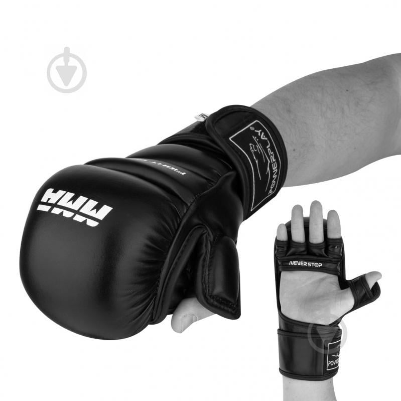 Рукавички для MMA PowerPlay 3026 XS Чорні
