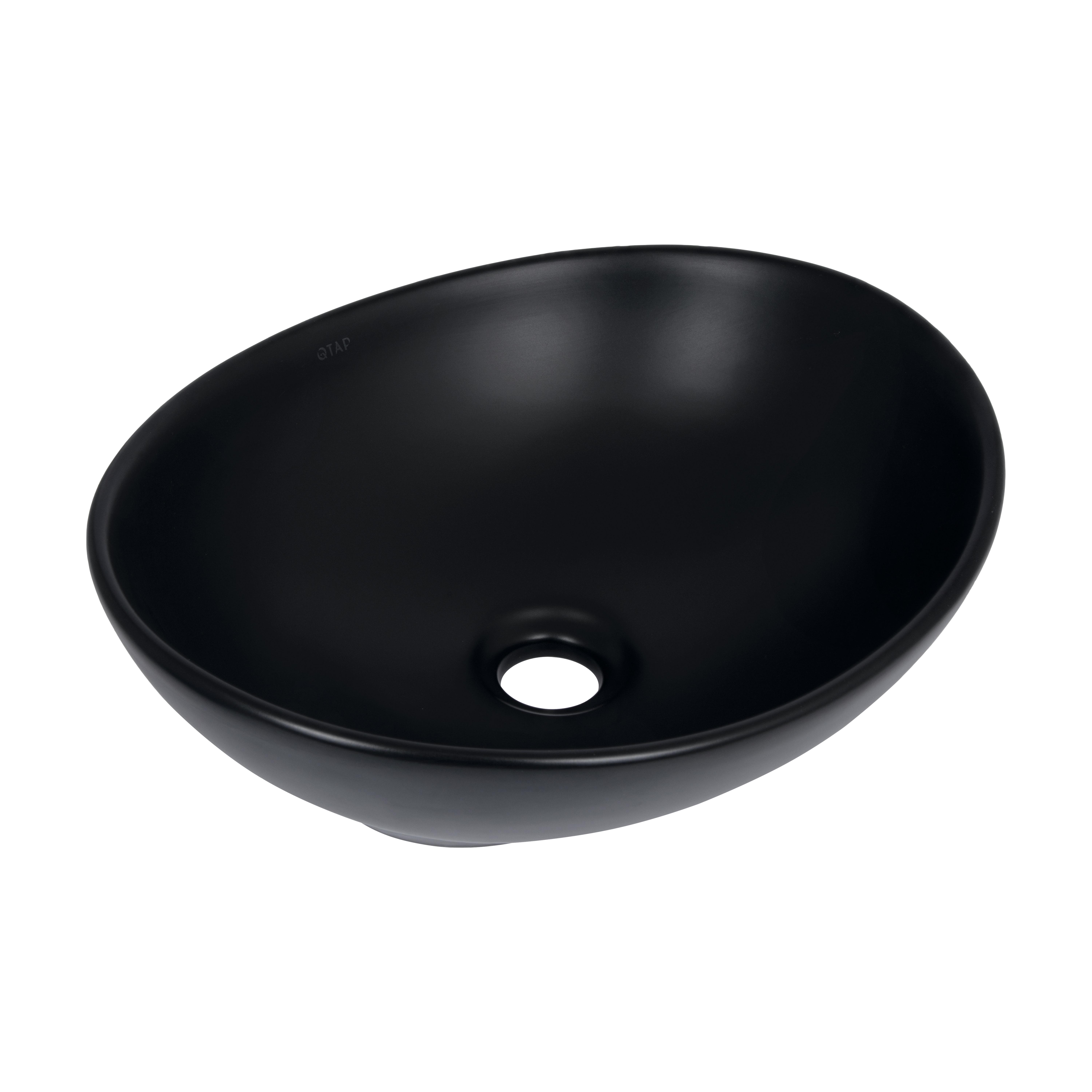 Раковина-чаша Qtap Dove 415x340x140 мм Matt Black (QT06116062AMB)