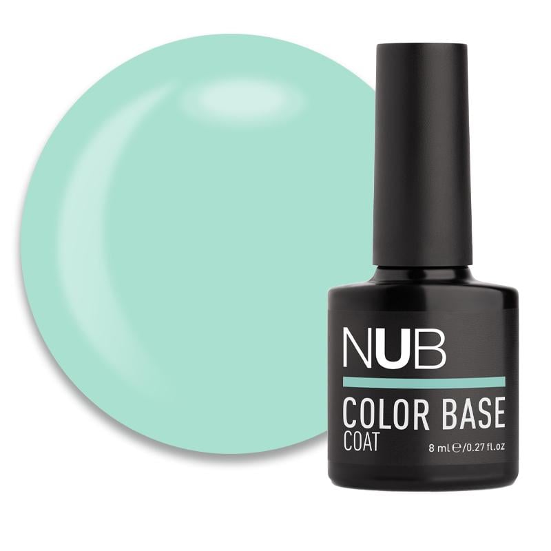 База кольорова каучукова NUB Color Base Coat 8 мл 02 Breeze Ніжний ментолово-бірюзовий (90029632)