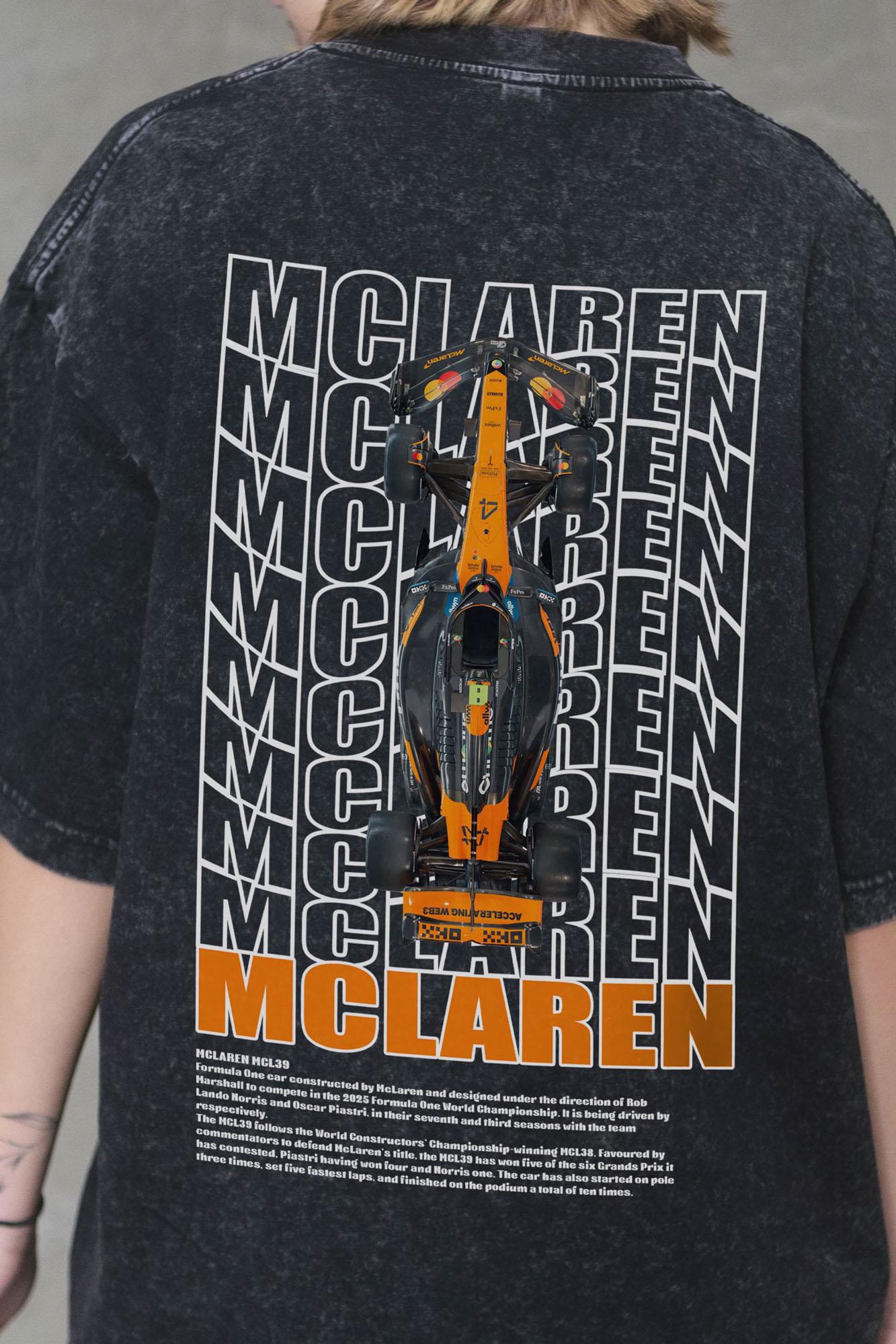 Футболка виварена Without Washed Оверсайз з принтом Mclaren S/M Black (S/M 8056150 8056151) - фото 6