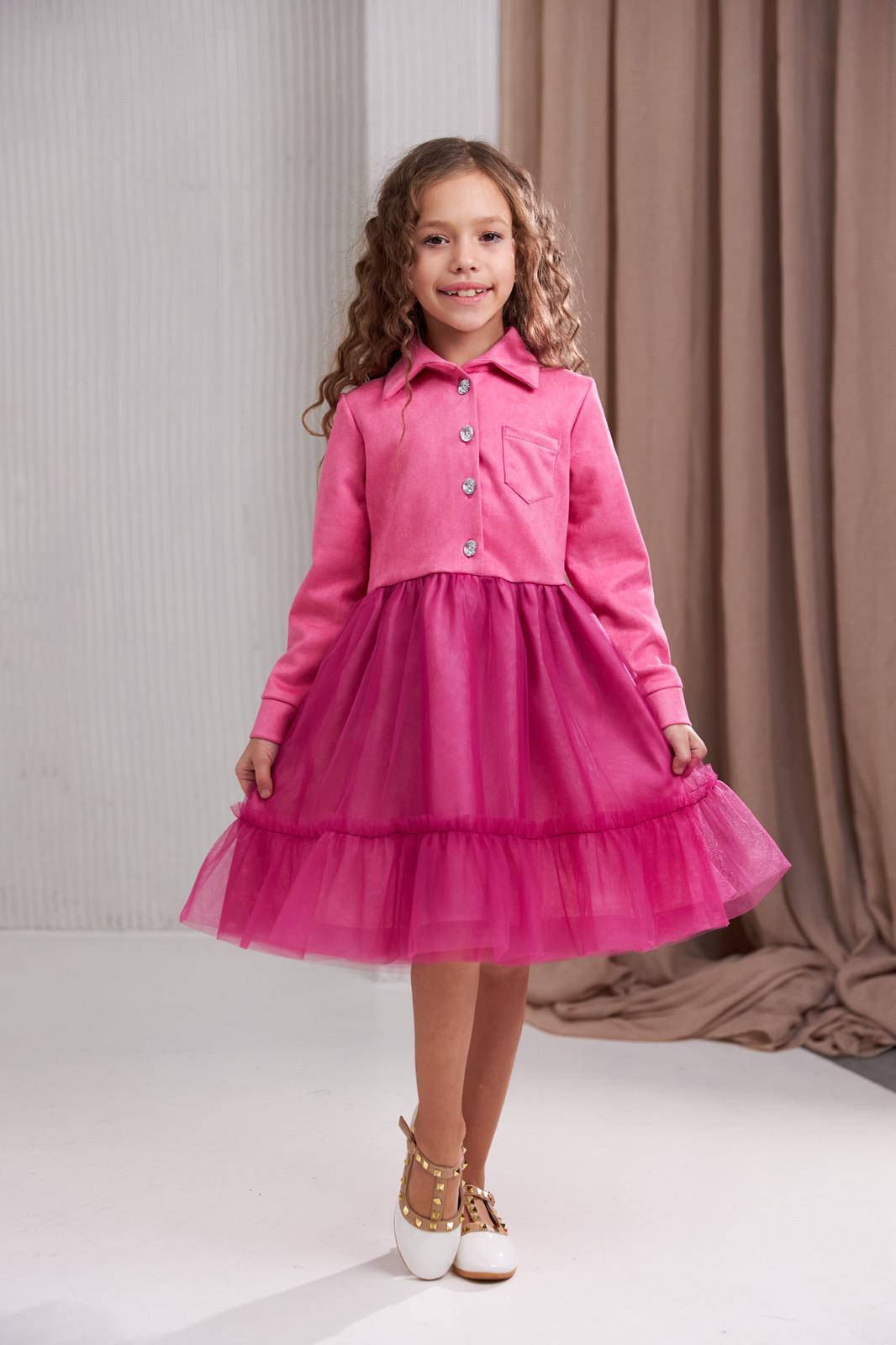 Платье детское 122 см Розовый (24087831)