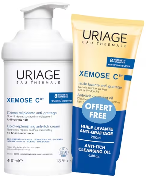 Крем Uriage Xémose Crème Relipidante Anti-Irritations питательный защитный и масло Huile Lavante Apaisante Offerte успокаивающее 400 ml 200 ml