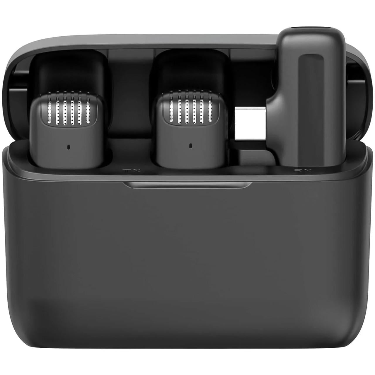 Микрофон двойной петличный Savetek P31-2 Type-C для смартфонов/беспроводной до 20 м с зарядным кейсом