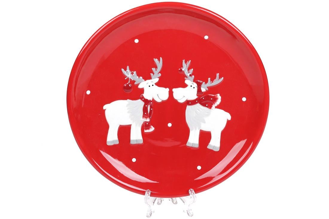 Тарелка керамическая BonaDi Братцы олени 22 cм (834-322)