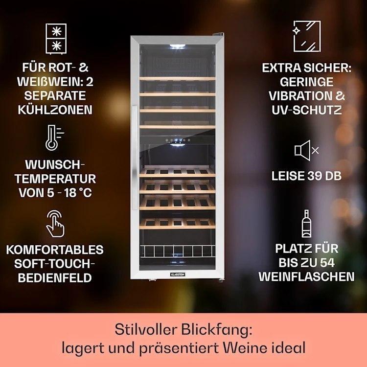 Винный холодильник KLARSTEIN Vinamour 54 Duo (10045813) - фото 6