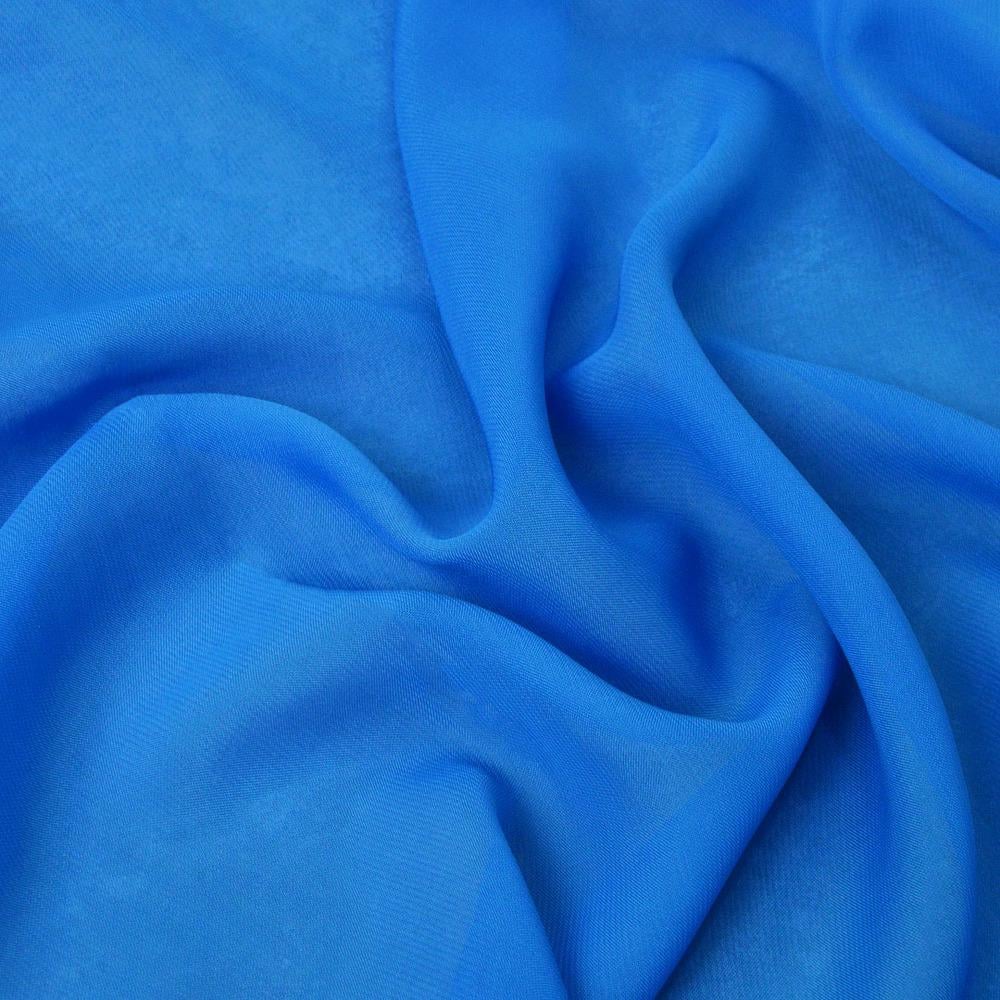 Ткань шифон Мульти Темно-голубой (16302)