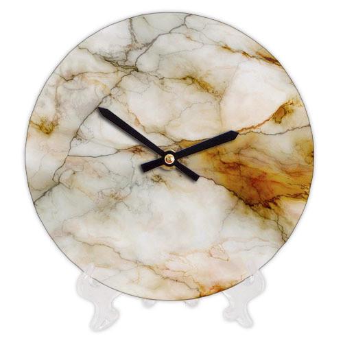 Часы настенные круглые Presentville Мрамор коричнево-белый 18 см (CH18 P ORG026)