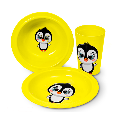 Детская посуда Stenson Божья коровка 3 предмета Yellow (PB-126) - фото 1