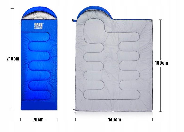 Спальный мешок с капюшоном-туристическое одеяло Bass Polska BH 41997 2в1 Синий (18057720) - фото 4