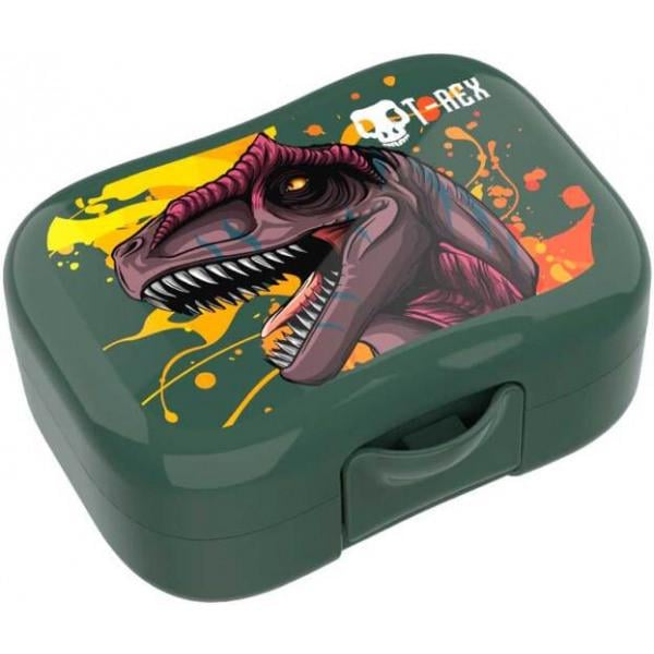 Контейнер T-rex Lunch Buddies Динозавр 12x9,5x5 см Зелений (28337992) - фото 1 Контейнер T-rex Lunch Buddies Динозавр 12x9,5x5 см Зелений (28337992) - фото 1