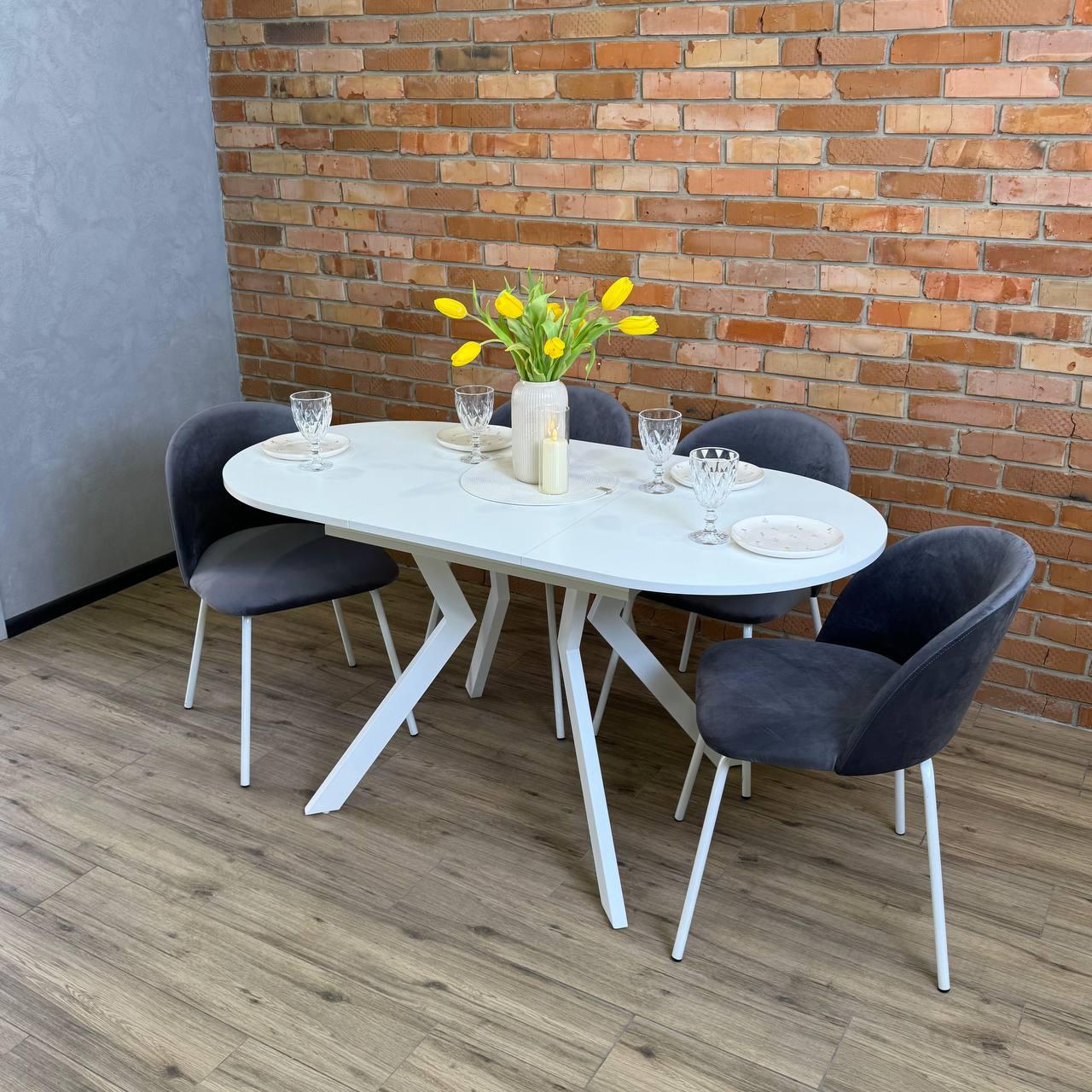 Стол кухонный раздвижной Ronni 1100 УТП027906 Loft Белый/Белый мат - фото 2 Стол кухонный раздвижной Ronni 1100 УТП027906 Loft Белый/Белый мат - фото 2