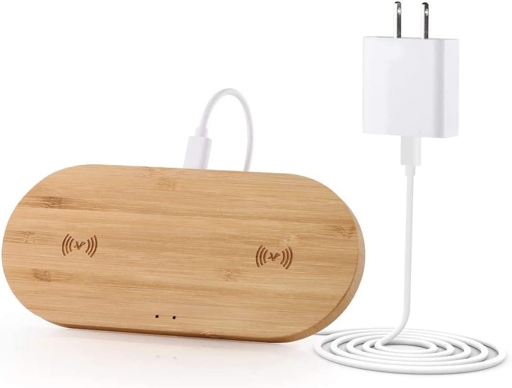 Зарядний пристрій бездротовий Veelink Dual Bamboo 10 Вт
