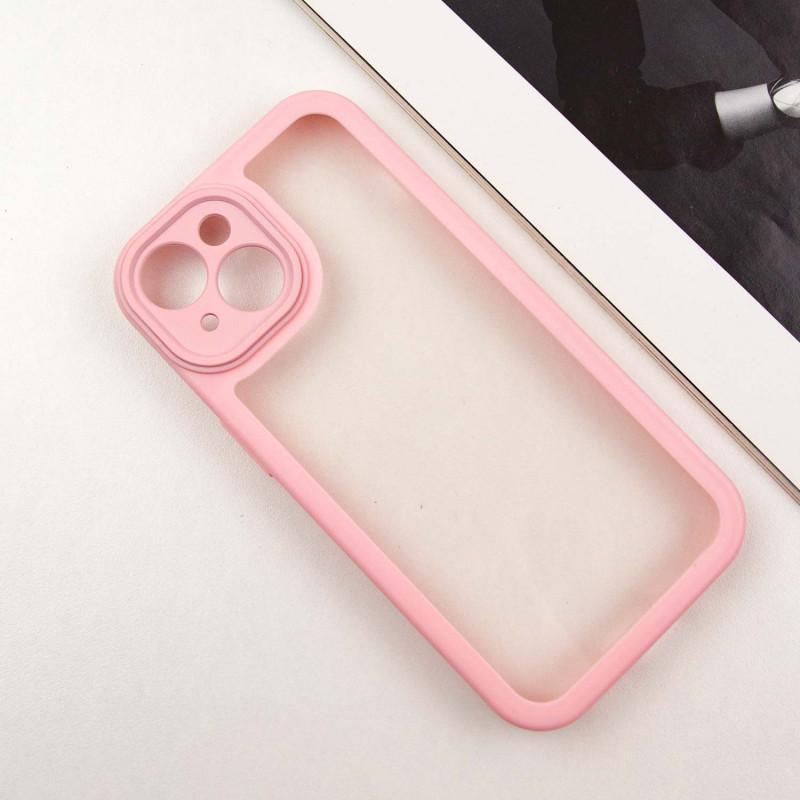 Протиударний TPU чохол Transparent + Colour 1,5mm для Apple iPhone 14 (6.1") Pink - фото 2