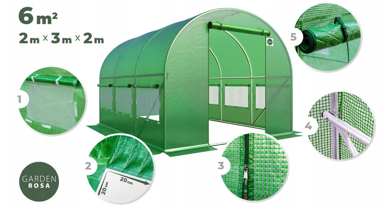 Теплиця парник Garden Line з оцинкованим каркасом та армованою плівкою UV-4 3х2х2 м 6 м2 - фото 2