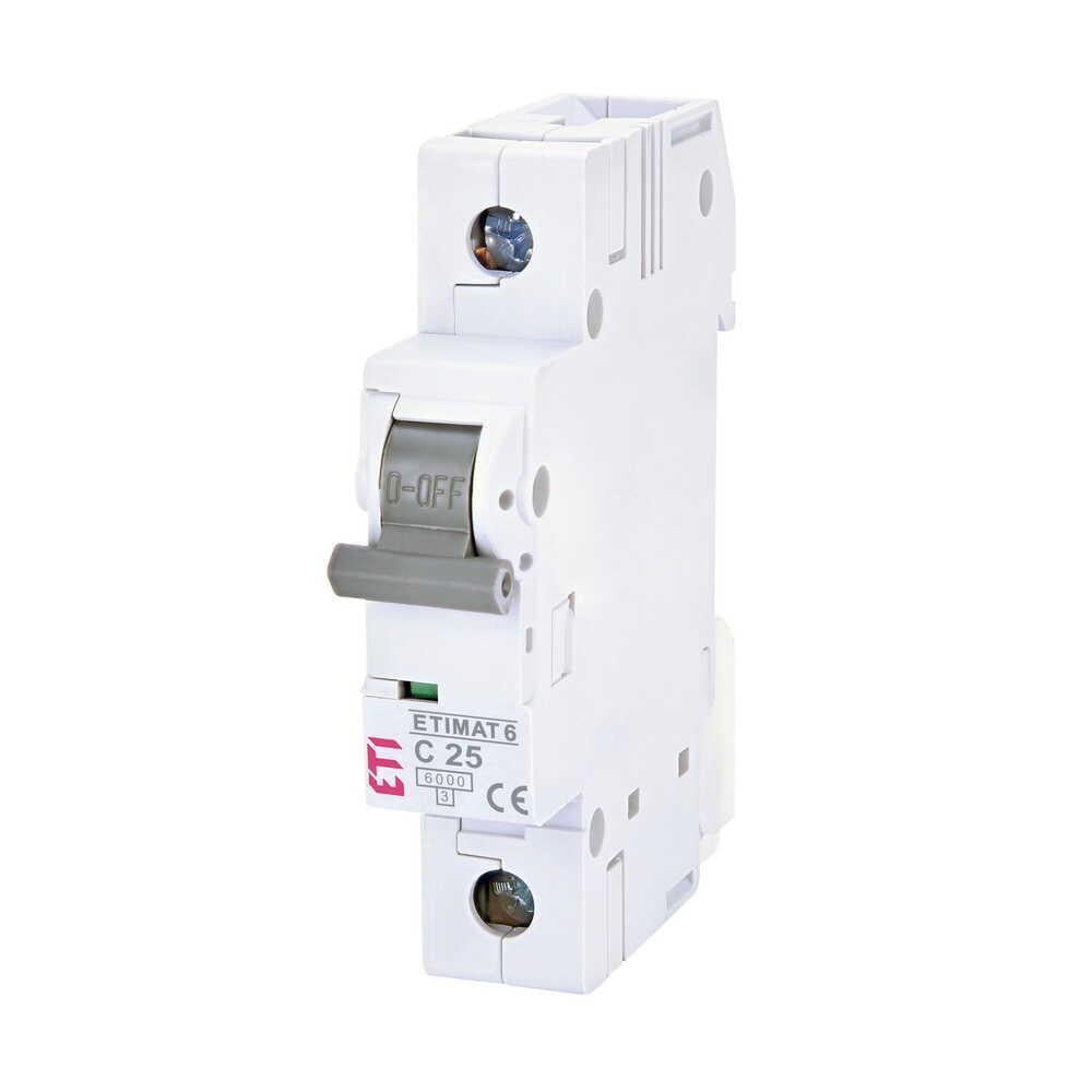 Автоматичний вимикач ETI ETIMAT6 1р C25 6 кА (2141518)