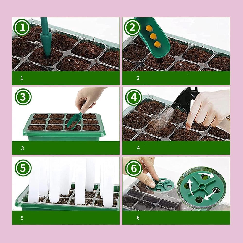 Лотки-касети для розсади з підсвіткою на 12 рослин 5 комплектів (LTKRSL-0780) - фото 7