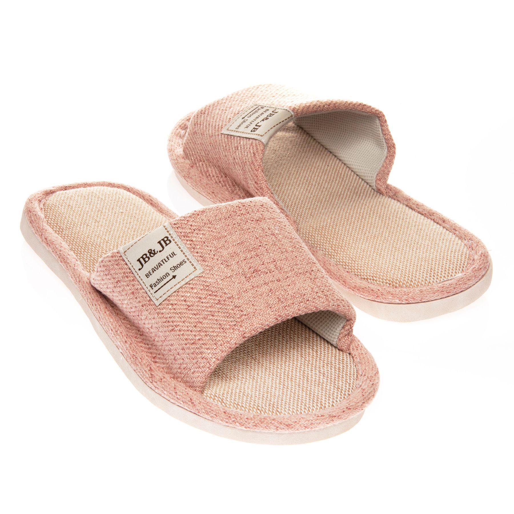 Тапочки женские льняные Jb&Jb с открытым носком р. 41 27,5 см Розовый Тапочки женские льняные Jb&Jb с открытым носком р. 41 27,5 см Розовый